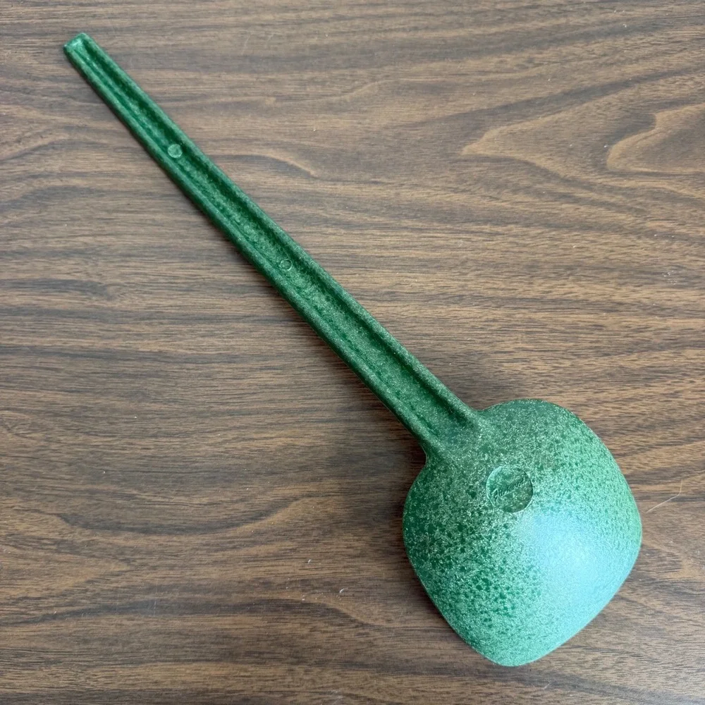 Vintage Flintwood Green Melamine Speckled Serving Utensil Spoon Scoop MCM Retro